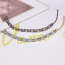 Fashion White Round Shape Diamond Decorated Flower Shape Short Chian Necklace