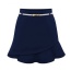 Fashion Dark Blue Pure Color Design Irregular Shape Simple Skirt (without The Waistbelt)