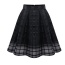 Fashion Black Grid Decorated Pure Color Simple Bubble Chiffon Skirt