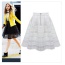 Fashion White Grid Decorated Pure Color Simple Bubble Chiffon Skirt