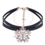Elegant Silver Color Flower Decorated Double Layer Simple Necklace