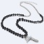 Exaggerate Black Metal Feather &cow Pendant Decorated Long Chain Necklace