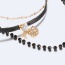 Bohemia Black Round Diamond Decorated Multilayer Simple Necklace
