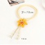 Elegant White Flower&tassle Pendant Decorated Long Chain Necklace