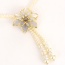 Elegant Gray Flower&tassle Pendant Decorated Long Chain Necklace