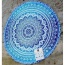 Fashion Blue Geometric Flowe Pattern Decorated Round Shape Shawl
