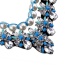 Elegant White+blue Geometric Diamond Decorated Pearl Weaving Chain Necklace