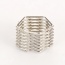 Vintage Silver Color Geometric Shape Decorated Simple Spring Ring