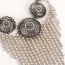 Vintage Silver Color Triangle Tassle Pendant Decorated Short Chai Necklace