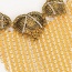 Vintage Gold Color Triangle Tassle Pendant Decorated Short Chai Necklace