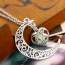 Fashion Purple Hollow Out Moon Pendant Decorated Simple Necklace