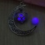 Fashion Purple Hollow Out Moon Pendant Decorated Simple Necklace