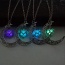 Fashion Light Blue Hollow Out Moon Pendant Decorated Simple Necklace