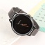 Fashion Black Spiral Lines Decorated Round Shape Dial Plate Design Watch
