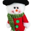 Lovely Red+white Square Shape Hasp Decorated Christmas Snowman Shape Wine Cooler