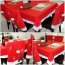 Lovely Red Color Matching Design Square Shape Simple Tablecloth