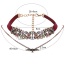 Fashion Red Bird Pendant Decorated Double Layer Diamond Design Choker