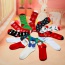 Fashion Green+red Stars&christmas Stick Pattern Decorated Simple Sock