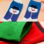 Fashion Blue+white Christmas Snowman Pattern Decorated Color Matching Sock