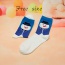 Fashion Blue+white Christmas Snowman Pattern Decorated Color Matching Sock