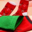Fashion Red+white Deer&snowflake Pattern Decorated Color Matching Sock