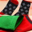 Fashion Black+red Snowflake Pattern Decorated Color Matching Sock