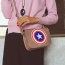 Fashion Pink Shield Pattern Decorated Simple Square Shape Bag