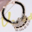 Exaggerate Black Flower Decorated Pure Color Design Hand-woven Necklace