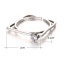 Fashion Silver Color Round Shape Diamond Decorated Simple Square Shape Ring