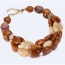 Trendy Coffee Oval Shape Decorated Short Chain Multilayer Necklace