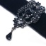 Retro Black Waterdrop Shape Gemstone Decorated Simple Choker