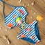 Cute Blue Stripe&girl Pattern Decorated One-piece Kids Swimwear