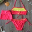 Cute Red Fireworks Pattern Decorated Pure Color Kids Swimwear