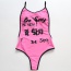 Sexy Pink Letter Pattern Decorated Backless One-piece Bikini