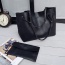 Vintage Black Pure Color Decorated Simple Bag Sets(2pcs)