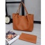 Vintage Brown Pure Color Decorated Simple Bag Sets(2pcs)