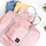 Fashion Pink Pure Color Decorated Folding Waterproof Hand Bags