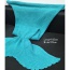 Fashion Blue Pure Color Decorated Simple Mermaid Shape Blanket