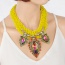 Elegant Yellow Waterdrop Gemstone Pendant Decorated Hand-woven Chain Necklace