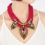 Elegant Purple Red Waterdrop Gemstone Pendant Decorated Hand-woven Chain Necklace
