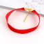 Elegant Red Pearl Chain Decorated Pure Color Chocker