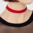 Elegant Red Pearl Chain Decorated Pure Color Chocker