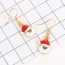 Cute White Santa Claus Pendant Decorated Simple Earring