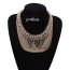 Fashion Gold Color Multi-layer Tassel Decorated Hollow Out Chain Necklace