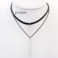 Trendy Silver Color Long Strip Pendent Decorated Double Layer Choker