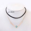 Fashion Gold Color +green Round Shape Decorated Double Layer Simple Choker