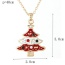 Sweet Multi-color Christams Trees Pendant Decorated Simple Necklace