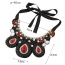 Vintage Red+black Water Drop Shape Diamond Decorated Simple Collar Necklace