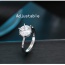 Sweet Silver Color Big Round Shape Diamond Decorated Pure Color Simple Ring