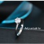 Sweet Silver Color Big Round Shape Diamond Decorated Pure Color Simple Ring